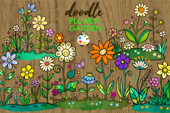 Download Doodle Flower Garden Design Elements - Premium Resources