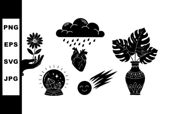 Download Black Silhouette Mystical Elements Inclu - Elements Collection