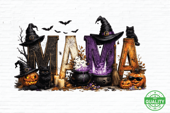 Download Mama Witch Halloween Pumpkin PNG - Premium Bundle