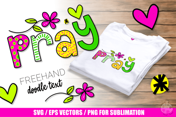 Download Pray Freehand Doodle Typography Clipart - Doodle Collection