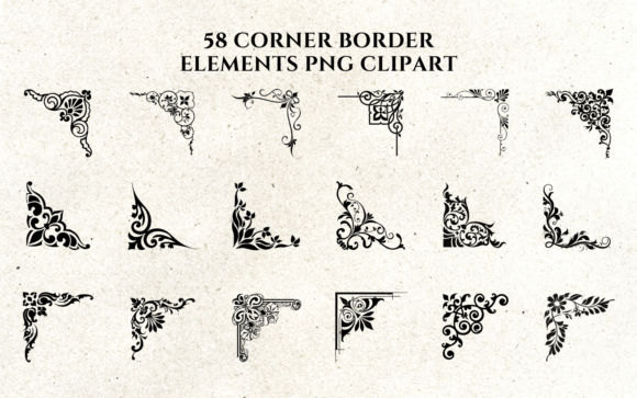 Download 58 Corner Border Elements PNG Clipart - Premium Resources