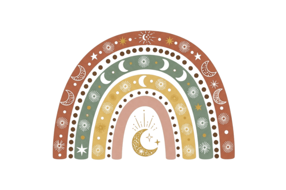Download Boho Rainbow with Celestial Elements - Elements Collection