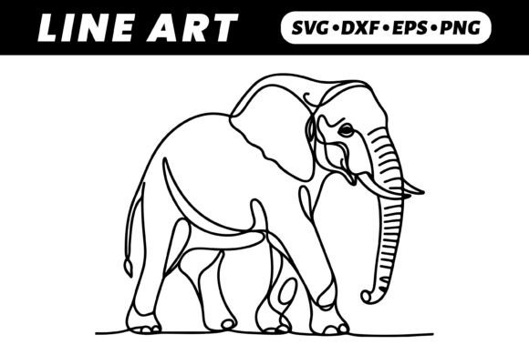 Download One-Line Elephant Drawing: Simple Art - Wing Collection