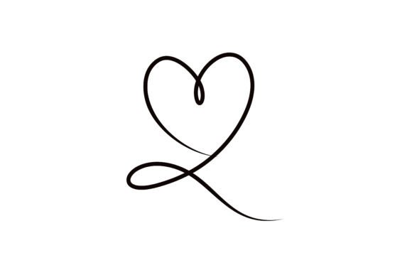 Download Continuous Line Drawing of Heart Shape - Wing Collection