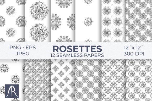 Download Black and White Rosettes &amp; Mandalas Digi - Black and white Collection