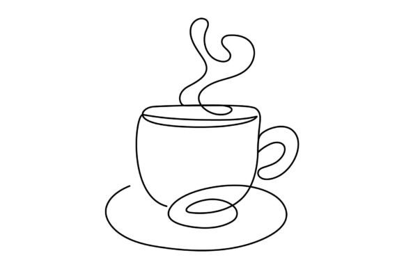Download Tea Cup Continuous Line Drawing. - Wing Collection