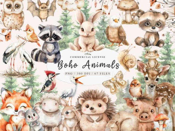 Download Boho Woodland Animals Clipart, Cute Wood - Boho woodland animal Collection